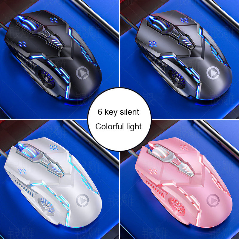 detech Wired Gaming Mouse Colorful Backlight 6 Button Silent Mouse 4-Speed 3200 DPI RGB Gaming Mouse For Computer Laptop Mice