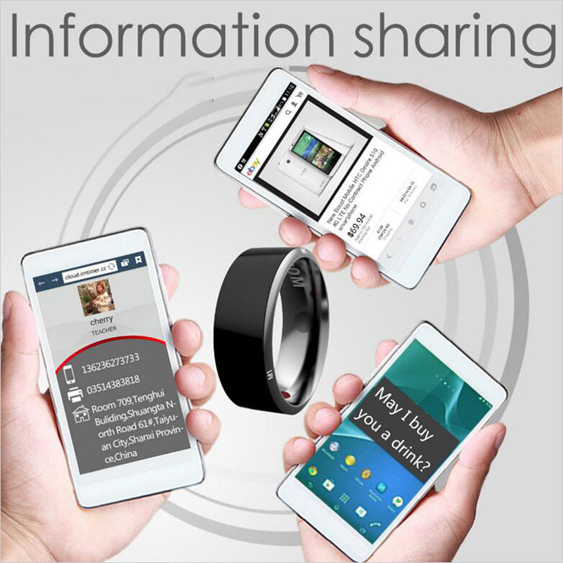 detech Smart Ring Wearable Device Multifunctional Black High-tech
